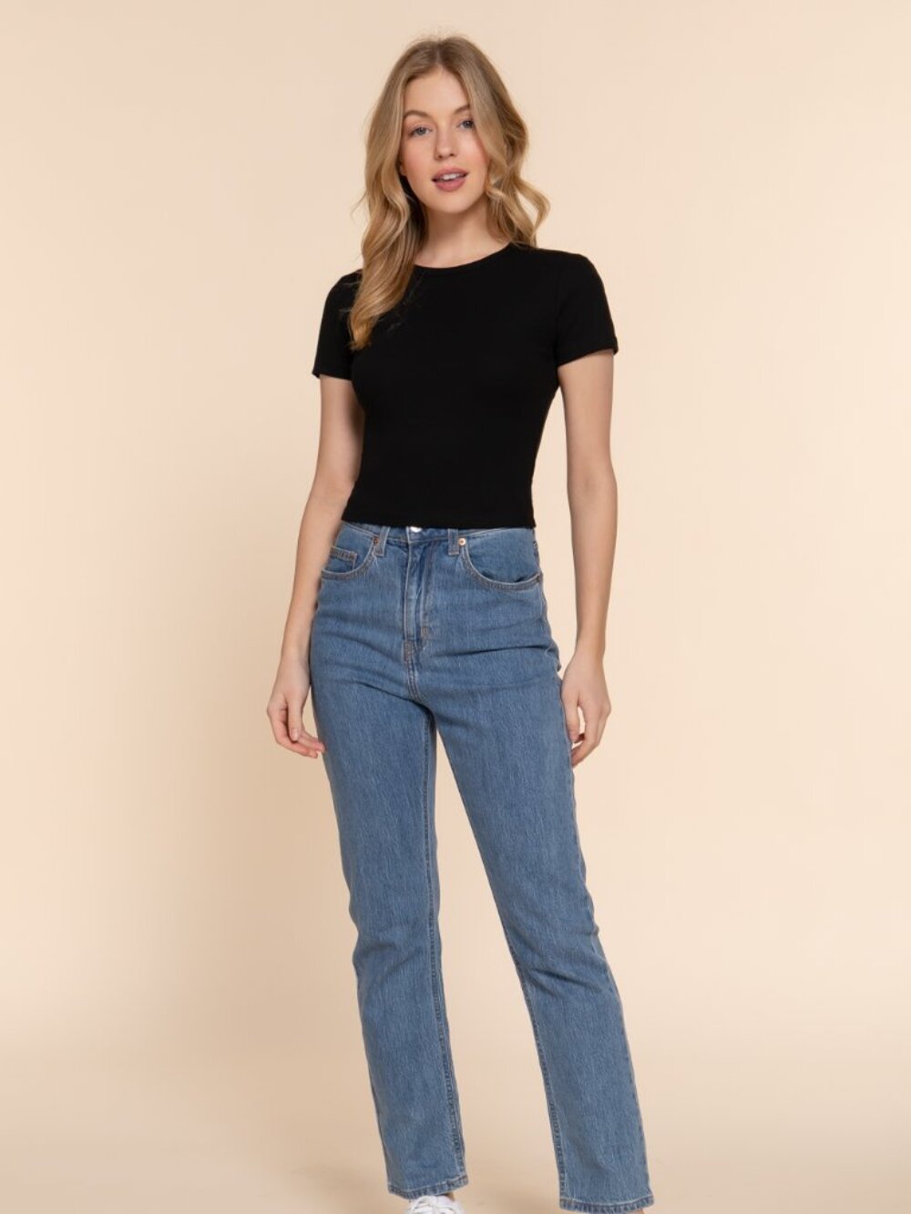 Women's Black Crop-top
